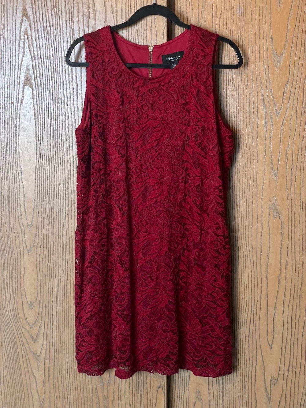 RN STUDIO RED LACE DRESS SIZE PXL PETITE XL SLEEVELESS SHEATH COCKTAIL DRESS